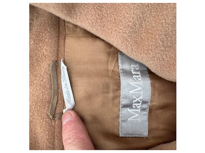 Max Mara Kappa Abrigo de Lana Rosa-Beige - vista 3