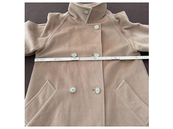 Max Mara Kappa Abrigo de Lana Rosa-Beige - vista 4