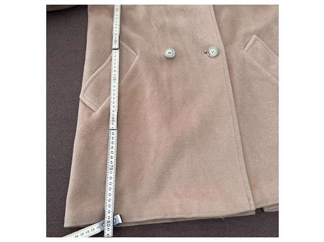 Max Mara Kappa Abrigo de Lana Rosa-Beige - vista 5
