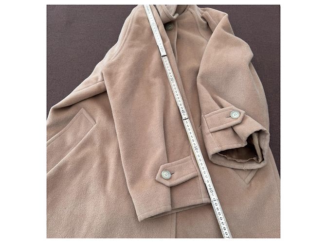 Max Mara Kappa Abrigo de Lana Rosa-Beige - vista 6