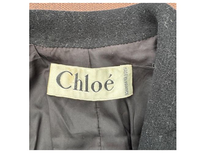 Chloé Abrigo de lana negro ajustado - vista 3