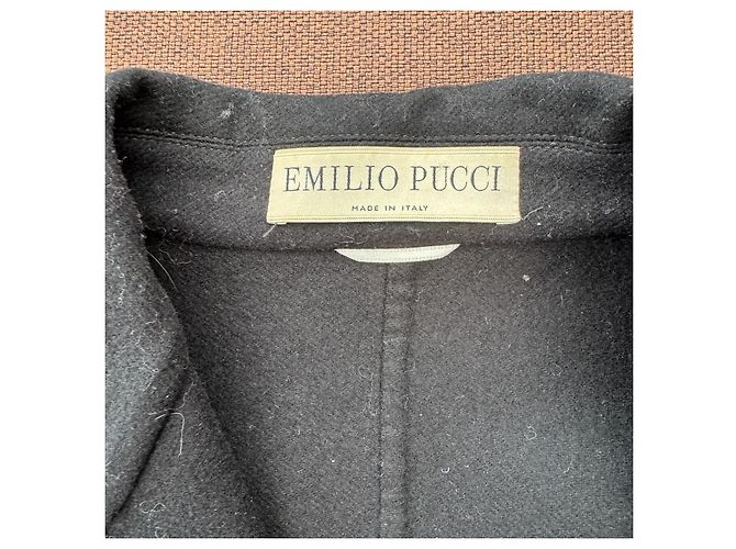 Emilio Pucci Abrigo de Lana Virgen Negro - vista 3