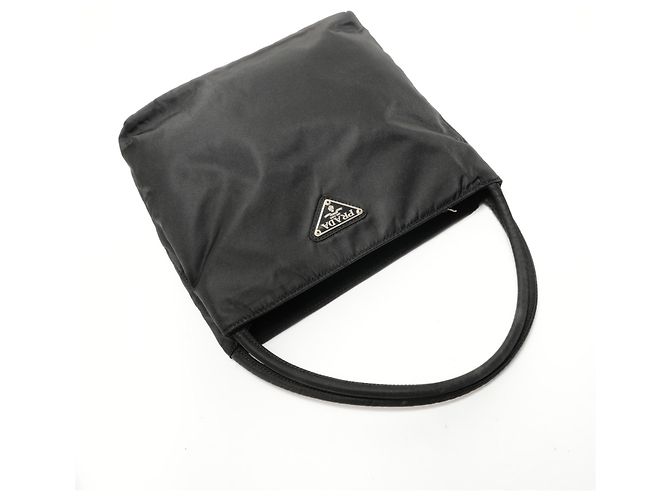 Prada Ein-Schulter-Nylon-Handtasche Braun Schwarz - Ansicht 8