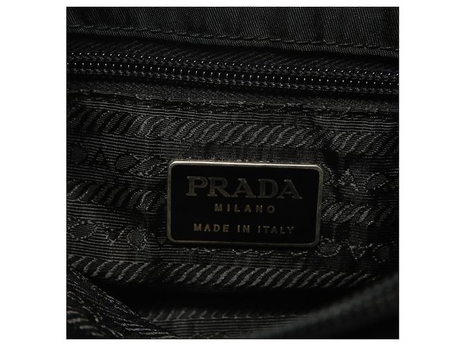 Prada Ein-Schulter-Nylon-Handtasche Braun Schwarz - Ansicht 9