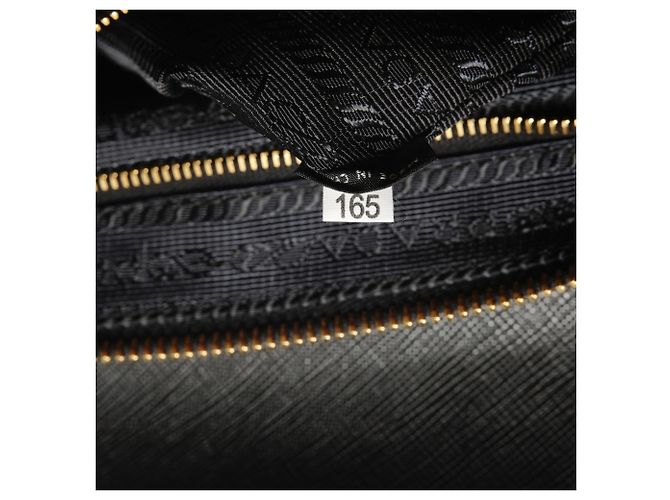 Borsa a tracolla in nylon e pelle Saffiano con logo Triangle Prada Nero - vista 10