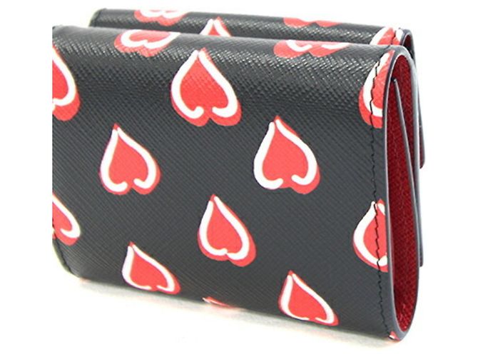 Prada Tri-fold Wallet Black Red - view 2