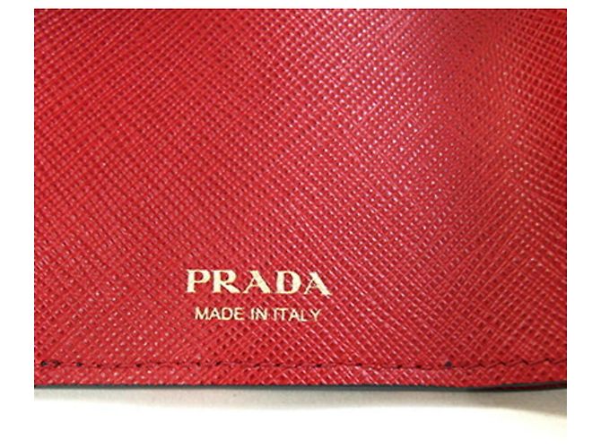 Prada Tri-fold Wallet Black Red - view 5