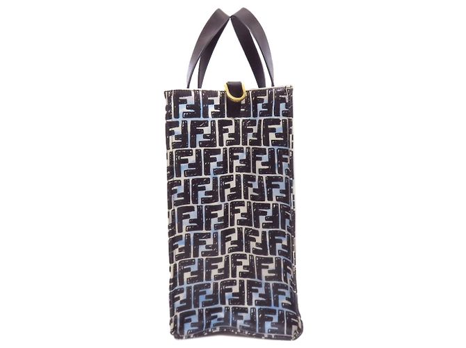 Borsa Tote Fendi Zucca Pattern Nero - vista 3