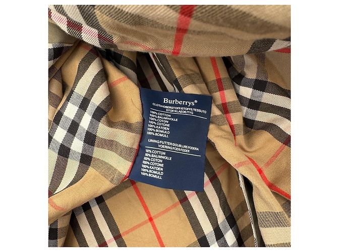 Burberrys Trench Coat Balmacaan Beige in Cotone - vista 5