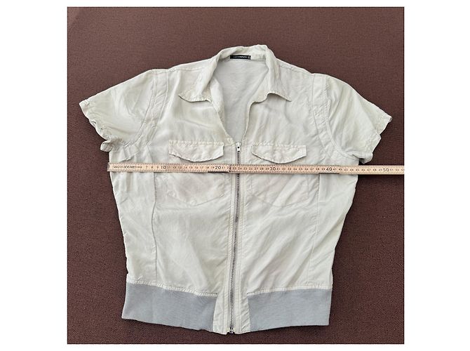 Autre Marque C.P. Company Camicia a Maniche Corte con Zip Beige - vista 5