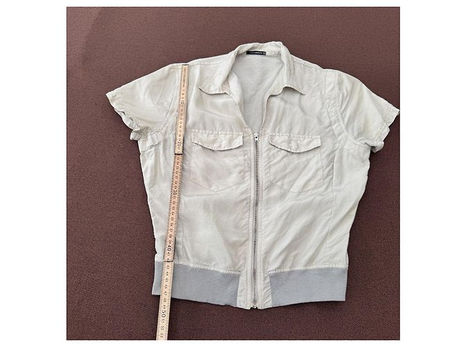 Autre Marque C.P. Company Camicia a Maniche Corte con Zip Beige - vista 6