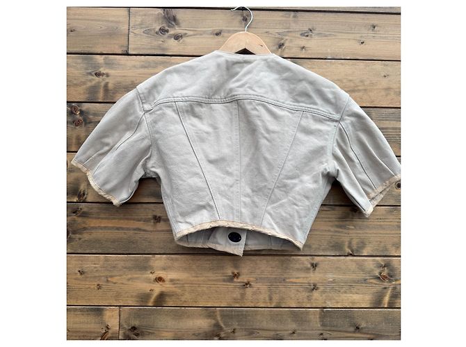Jean Paul Gaultier Chaqueta corta Junior Gaultier de algodón beige - vista 4