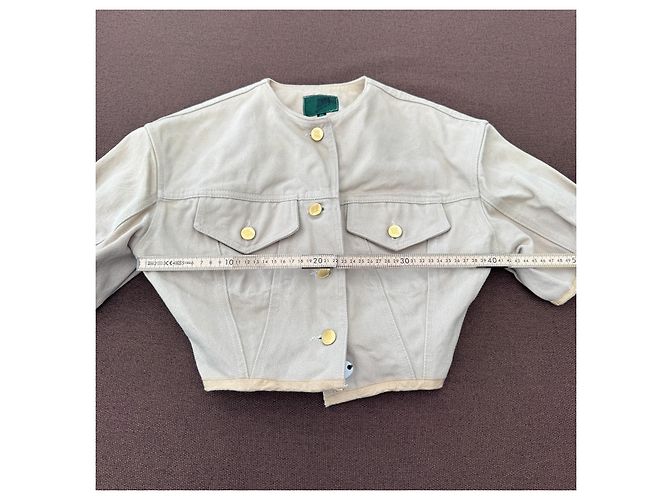Jean Paul Gaultier Chaqueta corta Junior Gaultier de algodón beige - vista 7