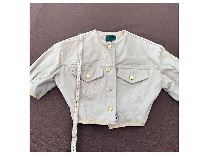Jean Paul Gaultier Chaqueta corta Junior Gaultier de algodón beige - vista 8
