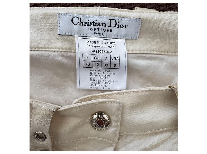 Christian Dior Boutique Minifalda Crema Blanco Beige - vista 3