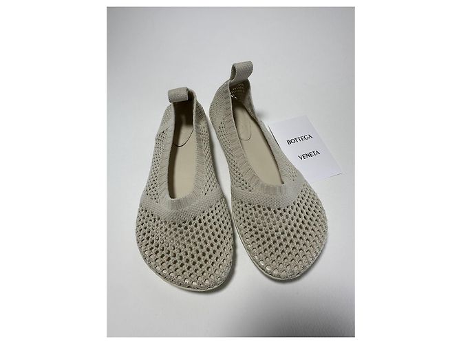 Bottega Veneta Atomic Flat Polyester Mesh Sea Salt Größe 37 (Full set) Neu/Original Beige - Ansicht 14