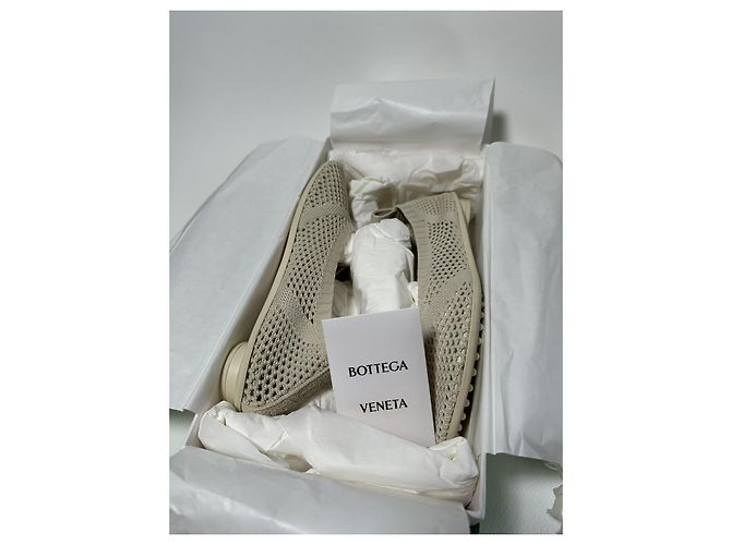Bottega Veneta Atomic Flat Polyester Mesh Sea Salt Größe 37 (Full set) Neu/Original Beige - Ansicht 3