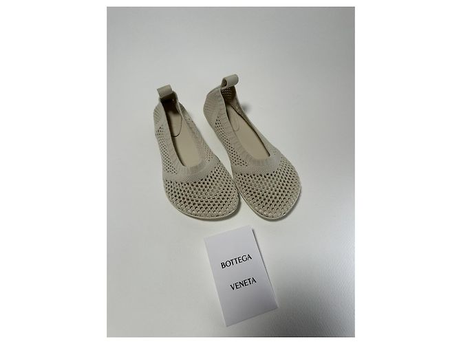 Bottega Veneta Atomic Flat Polyester Mesh Sea Salt Größe 37 (Full set) Neu/Original Beige - Ansicht 4