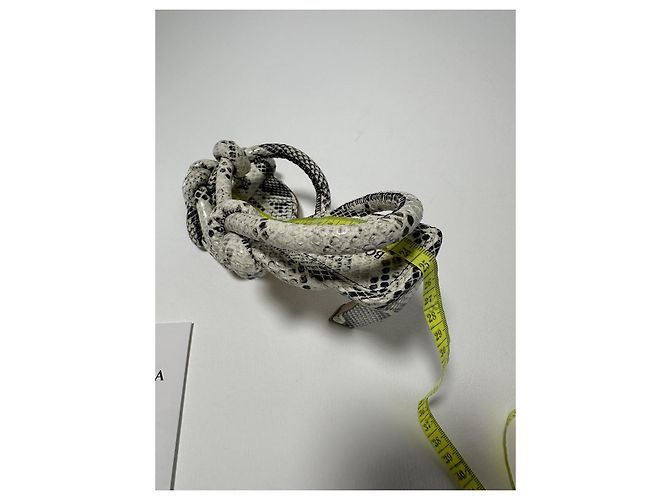 Knot Bottega Veneta Jimbo Sandale Python Print Weiß Größe 37.5 (Full set) Neu/Original Beige - Ansicht 16