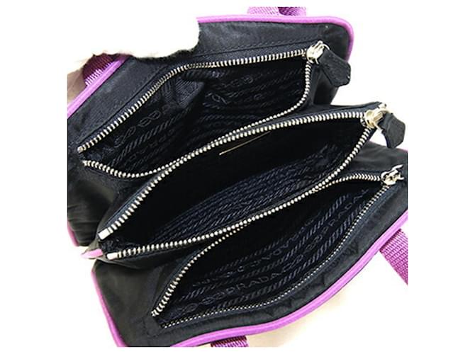 Borsa Prada nera e viola Nero Porpora - vista 3