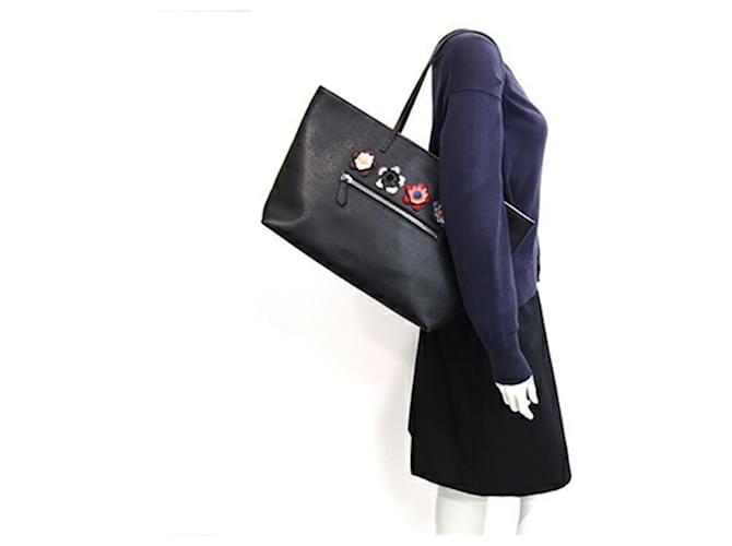 Fendi Roll Medium Tote Bag Schwarz Pink - Ansicht 10