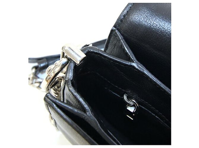 Borsa a tracolla in pelle nera Prada Nero - vista 8