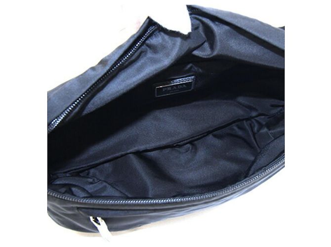 Borsa a tracolla Prada 2VL008 in nylon e pelle nera Nero - vista 3