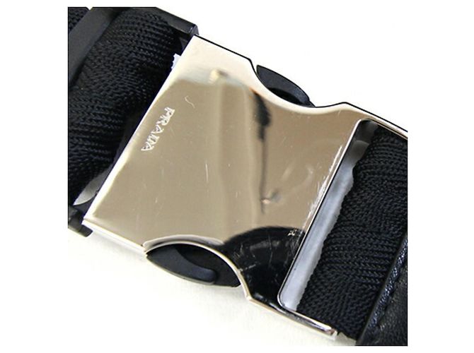 Borsa a tracolla Prada 2VL008 in nylon e pelle nera Nero - vista 9