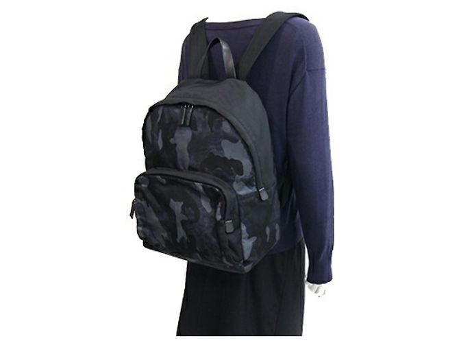 Zaino Prada Camouflage Marrone Nero Blu navy - vista 10
