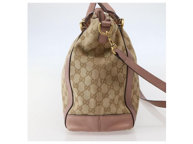 Gucci Vintage Interlocking G in tela e pelle Beige - vista 3