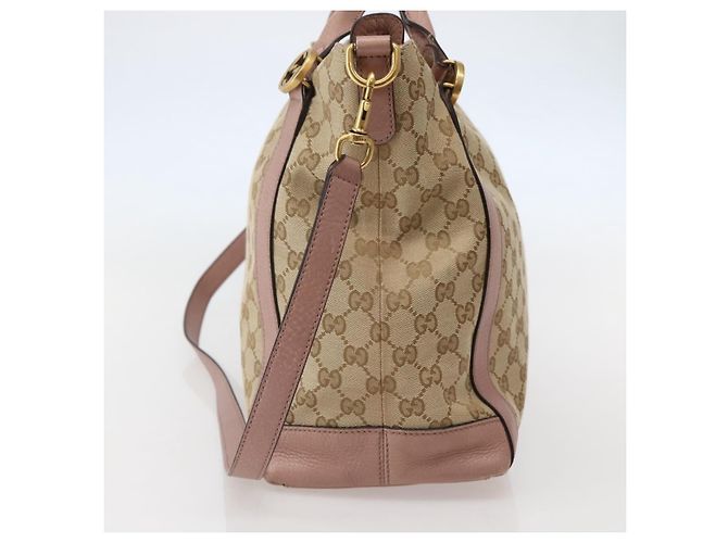 Gucci Vintage Interlocking G in tela e pelle Beige - vista 4