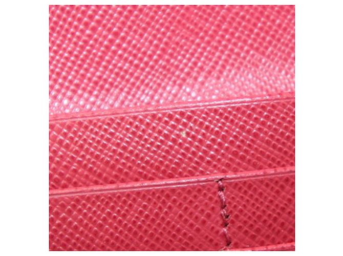 Saffiano Prada Bi-fold Long Wallet aus rosa Leder Pink Metallisch - Ansicht 5