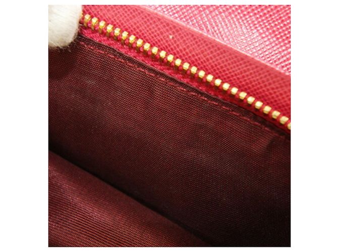 Saffiano Prada Bi-fold Long Wallet aus rosa Leder Pink Metallisch - Ansicht 8
