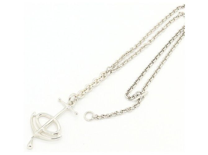 Hermès Collana Grand Large in argento sterling Hermes con pendente Chaine d'Ancre - vista 4