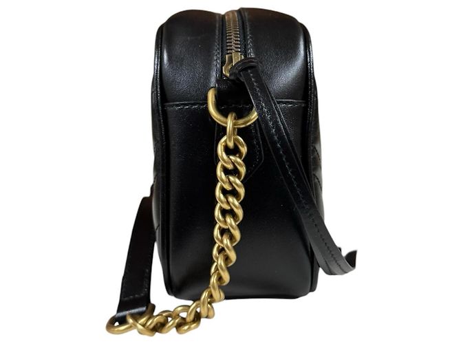 Borsa a tracolla Gucci GG Marmont in pelle nera Nero - vista 4