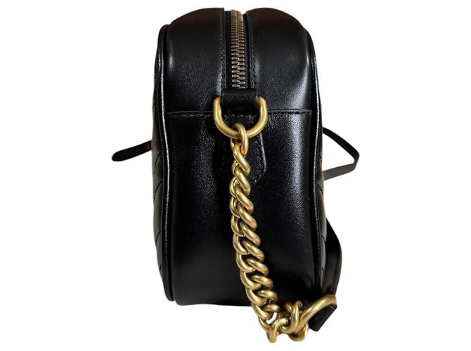 Borsa a tracolla Gucci GG Marmont in pelle nera Nero - vista 5