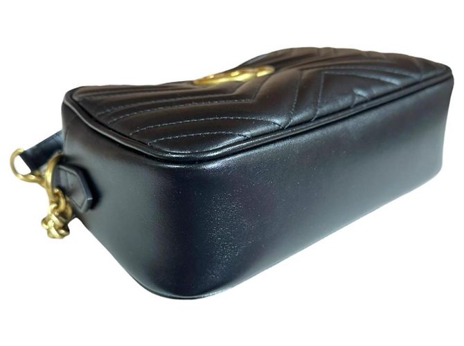 Borsa a tracolla Gucci GG Marmont in pelle nera Nero - vista 6