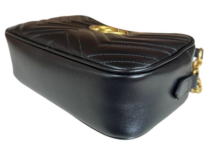 Borsa a tracolla Gucci GG Marmont in pelle nera Nero - vista 7