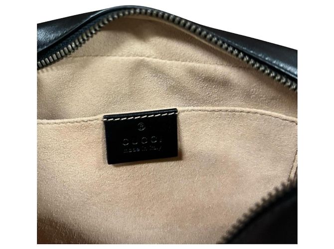 Borsa a tracolla Gucci GG Marmont in pelle nera Nero - vista 9