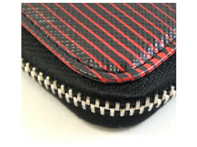 Prada Bi-Fold Wallet Black and Red Leather - view 6