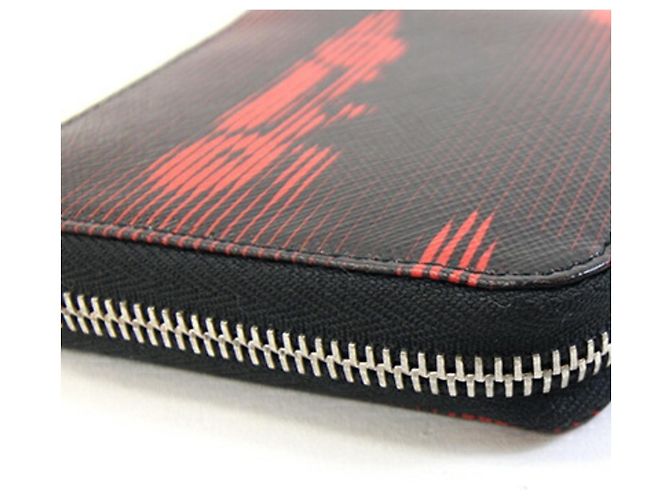 Prada Bi-Fold Wallet Black and Red Leather - view 7
