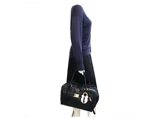 Bolsa Loewe Laura preta de pele e lona Preto - vista 10