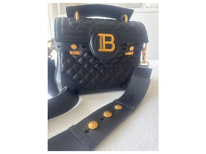 Balmain B-Buzz 23 gesteppte Leder Handtasche Schwarz - Ansicht 10