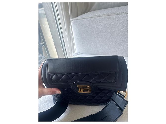 Balmain B-Buzz 23 gesteppte Leder Handtasche Schwarz - Ansicht 11