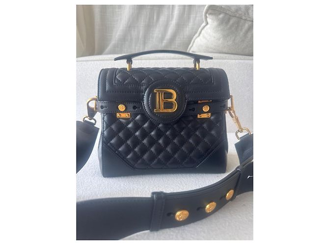 Balmain B-Buzz 23 gesteppte Leder Handtasche Schwarz - Ansicht 2