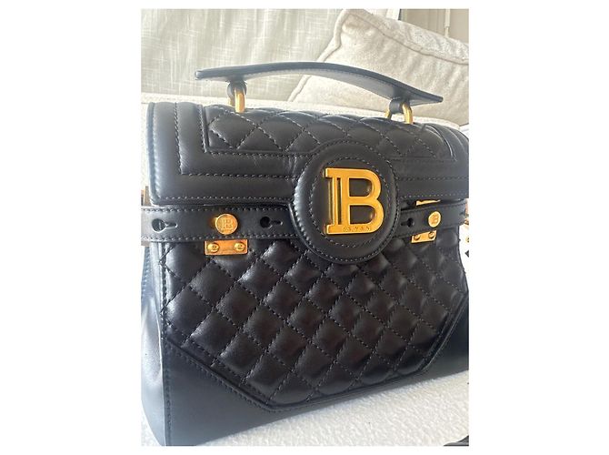 Balmain B-Buzz 23 gesteppte Leder Handtasche Schwarz - Ansicht 3
