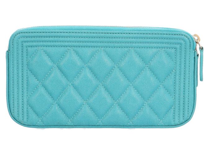 Borsa a tracolla Chanel Boy verde Turchese - vista 3