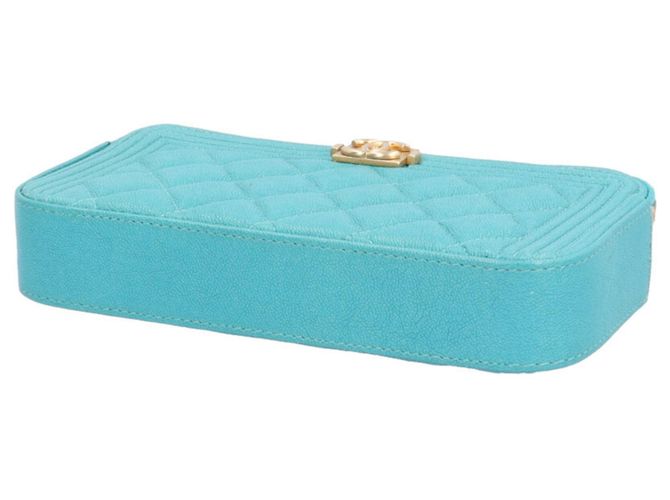 Borsa a tracolla Chanel Boy verde Turchese - vista 5