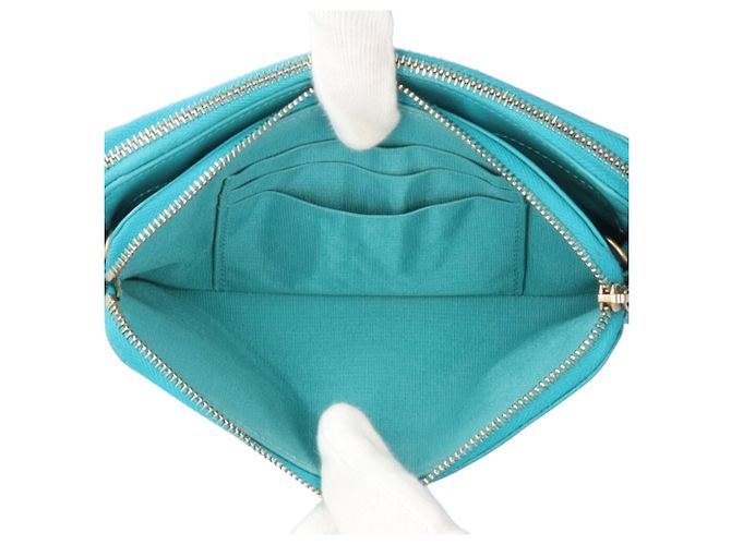 Borsa a tracolla Chanel Boy verde Turchese - vista 6