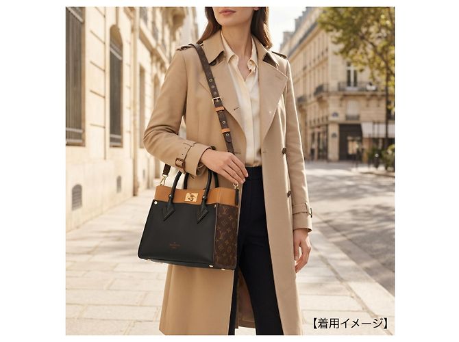 Bolso de Hombro Louis Vuitton On My Side MM Castaño Negro - vista 2